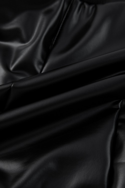 Black Faux Leather Seamed Leg High Waist Leggings