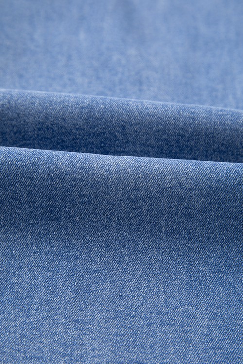 Dusk Blue Raw Hem Unique Cuffs Straight High Rise Loose