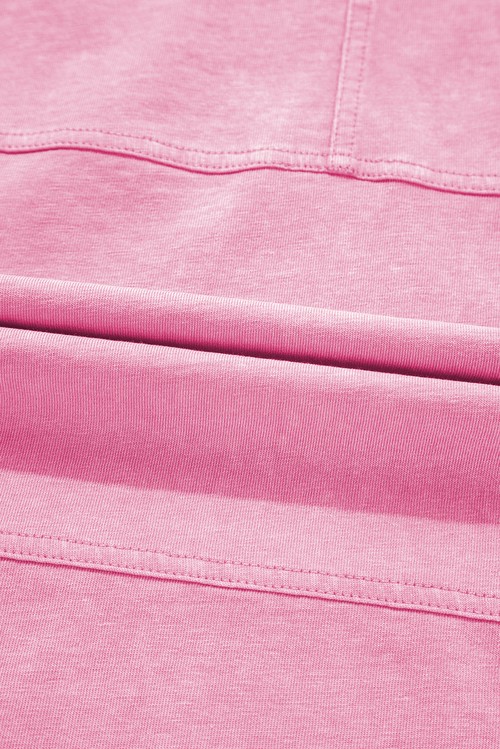 Bonbon Mineral Wash Exposed Seam Drawstring Elastic Waistband Wide Leg