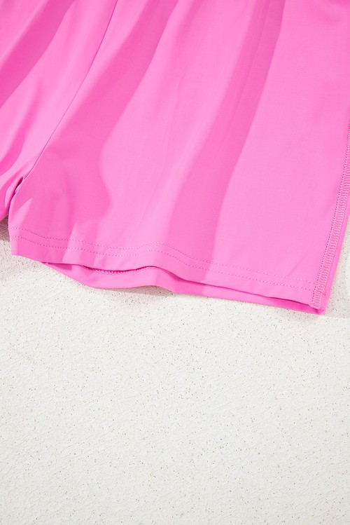 Bonbon Drawstring Elastic Waistband Lined Tennis Skorts