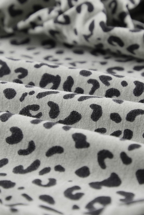 Khaki Leopard Elastic Waist Casual Joggers