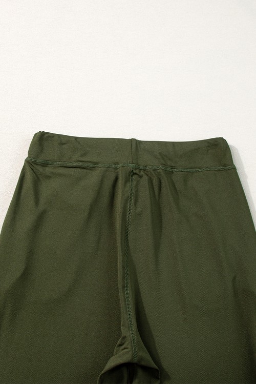 Moss Green Drawstring Elastic Waistband Pocketed Joggers