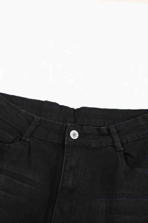 Black Wash Vintage Wide Leg Jeans