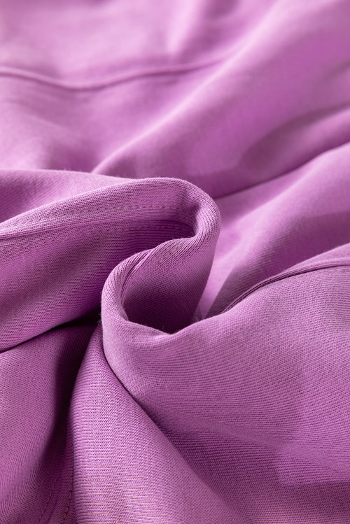 Lilac Drawstring Elastic Waistband Solid Color Jogger Pants