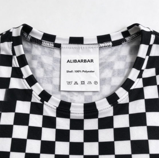 Black Checkerboard T Shirt and High Waist Skorts 2 Piece