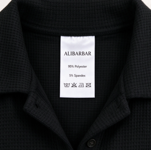 Black Solid Color Textured Buttoned Shirt and Casual Pants Set