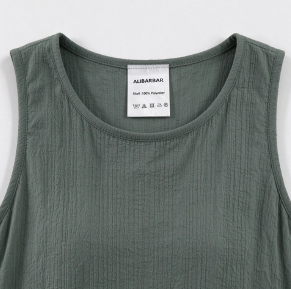 Duffel Green Solid Color Ribbed Ruffle Tank Top and Pants
