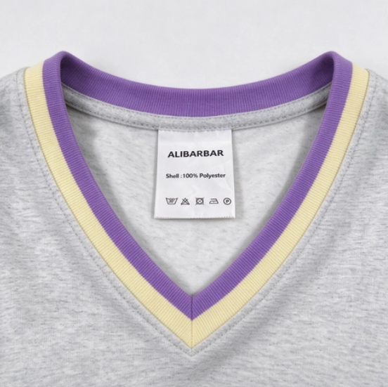Light Grey Contrast Striped Bands Cropped Pullover and Athletic Short