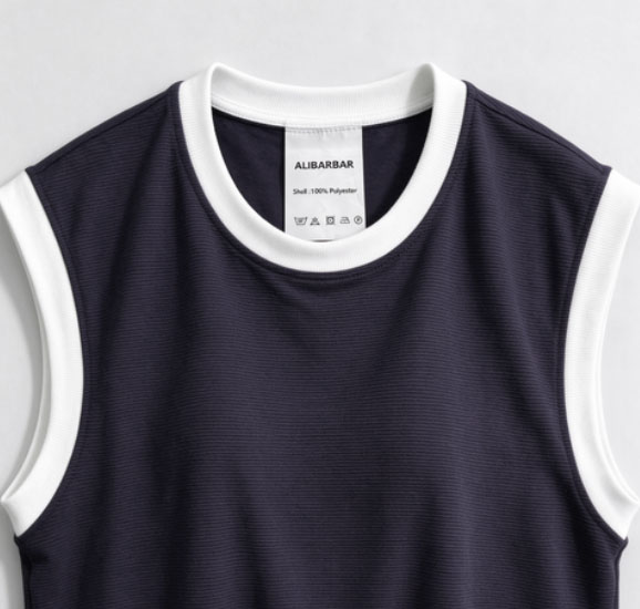 Navy Blue Color Block Pocketed T Shirt and Wide Leg