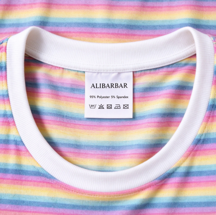 Pink Stripe Crew Neck Tee and Tasseled Drawstring Shorts Set