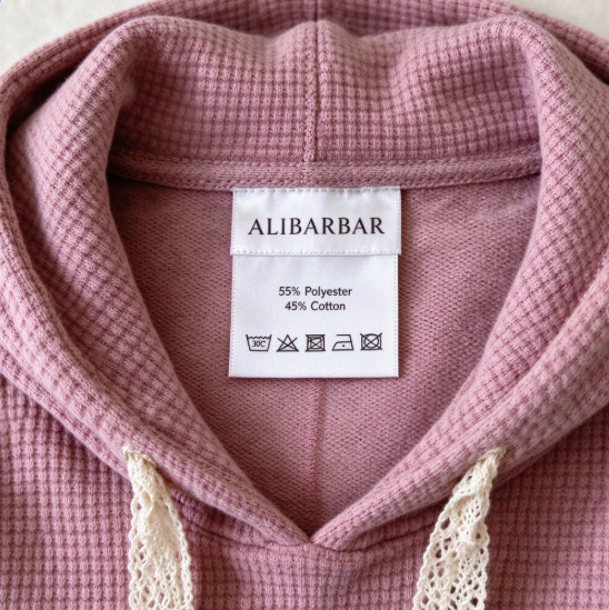 Rose Tan Lace Drawstring Pullover Hoodie and High Waist Pants