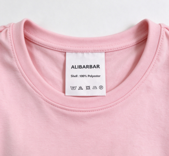 Light Pink Puff Sleeve Pearl Embellished Scallop Trim Top 2