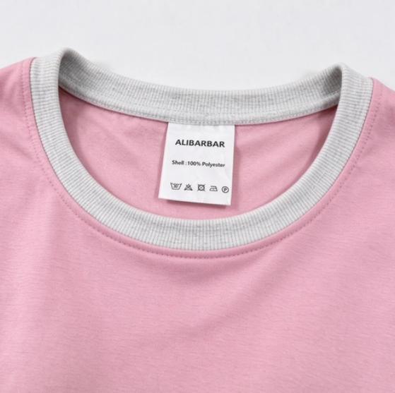 Light Pink 2pcs Color Block Pullover Loose Pant Set