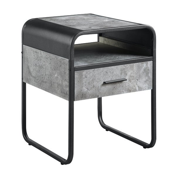 Sofa Table with Storage Drawer Decor Side Table for Living Room, Grey