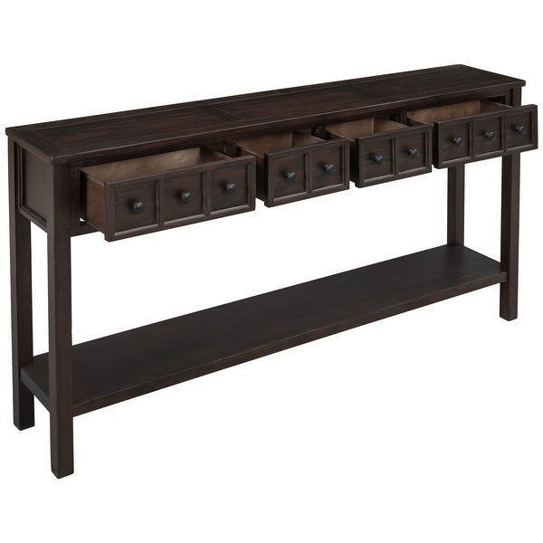 Rustic Entryway Console Table, Sofa Table with 2 Drawers and Shelf