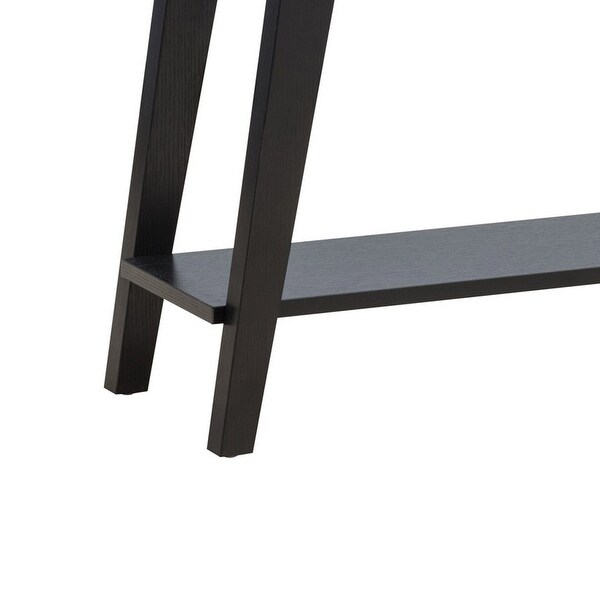 Lue 47 Inch Wood Console Sofa Table, 1 Drawer, Bottom Shelf, Black
