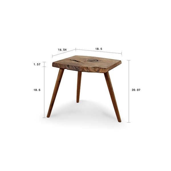 Artissance Live Edge Solid Walnut Wood Side Table, 25 Inch Wide, Natural Wood (Color and Size May Vary) - 25
