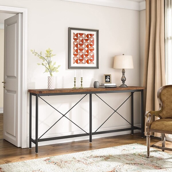Narrow Entryway Table,Long Console Table,70.9 Inches Narrow Sofa Table,Rustic Wood Hallway Table for Entryway
