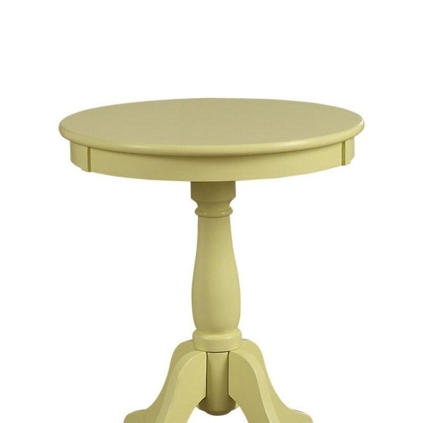 Traditional Style Wooden Round Side Table with Turned Pedestal Base - 22 H x 18 W x 18 L Inches