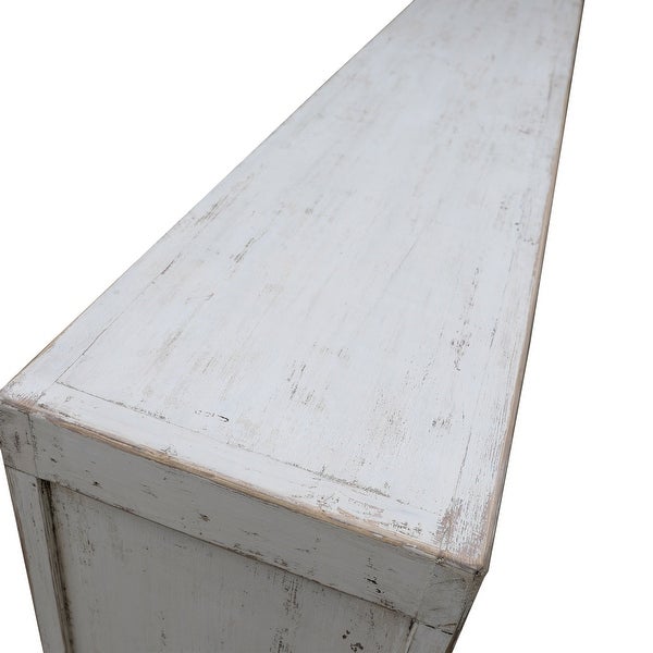 Artissance Tropea 6 Doors Sideboard, Distressed White 86.6x17.7x35.4H