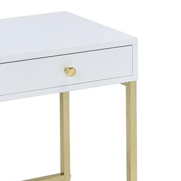 Astonishing Side Table, White and Gold