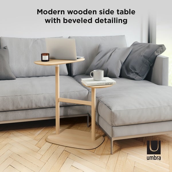 Umbra Swivo Side Table, Natural Wood