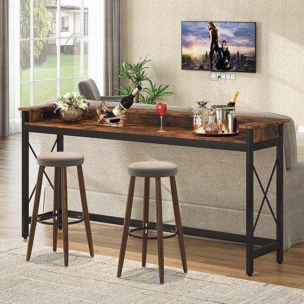 Sofa CouchTable with Outlets and USB Ports, 70.9 inch Long Entryway Console Table