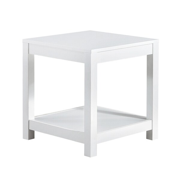 Side table , 2-tier Small Space End Table with Storage Shelf