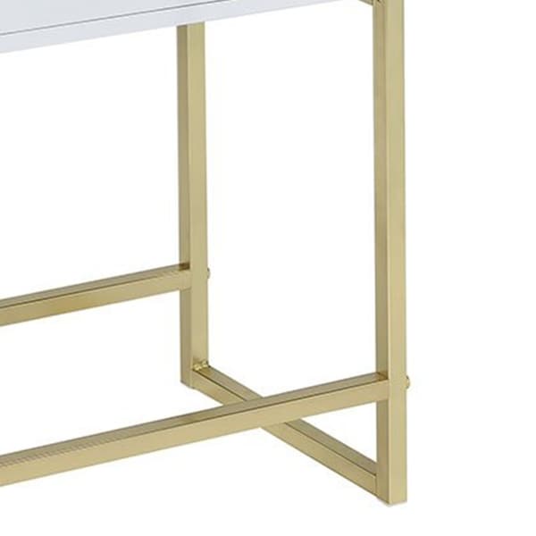 Astonishing Side Table, White and Gold