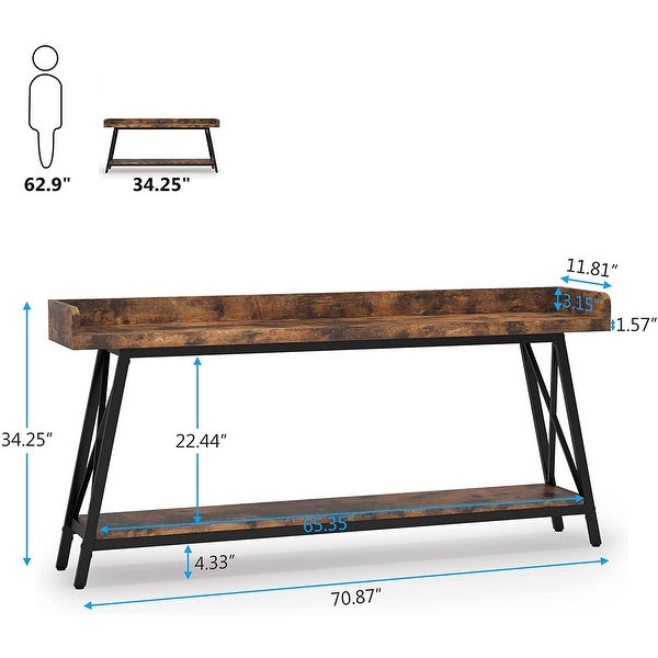 70.9 inch Extra Long Console Table Behind Sofa Couch, Narrow Entryway Table
