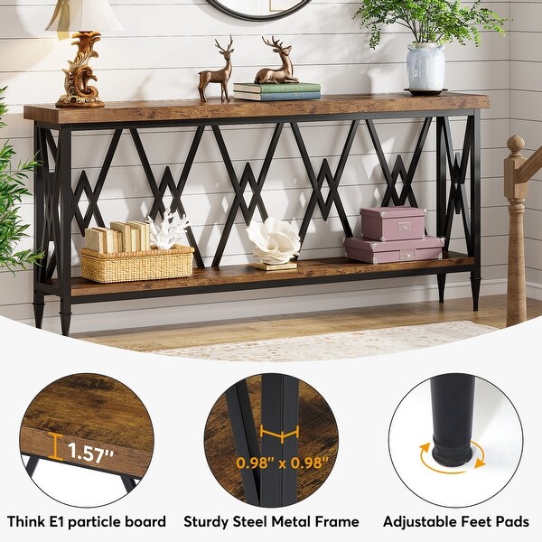 70.9 Inche Long Console Sofa Table Living Room,Entryway Hallway Accent Tables with Stylish Metal Frame