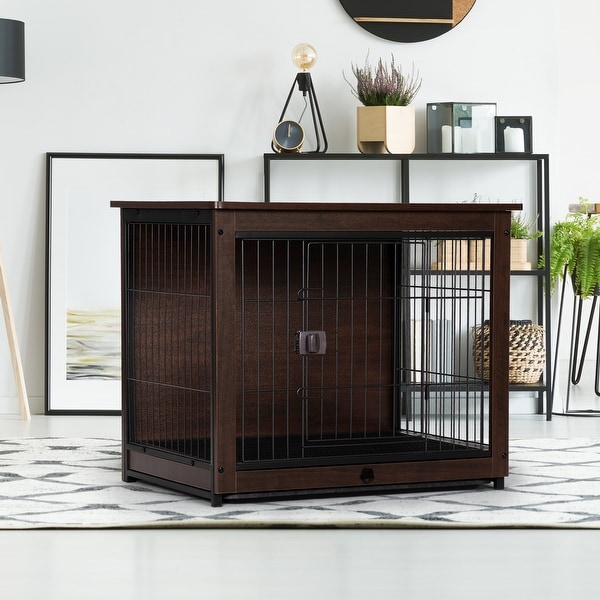 Side Table with Dog Cage Design, Small/ Medium/ Large Sizes to Choose
