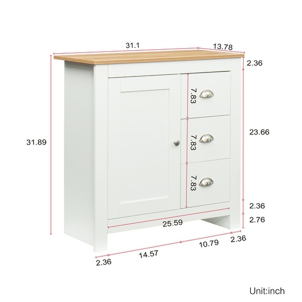 Kitchen Sideboard Cupboard , White High Gloss Dining Room Buffet Storage Cabinet Hallway Living Room TV Stand
