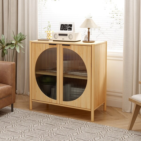 Bamboo 2 door cabinet, Buffet Sideboard Storage Cabinet, Buffet Server Console Table