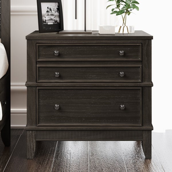 3 Drawer Nightstand, Coffee