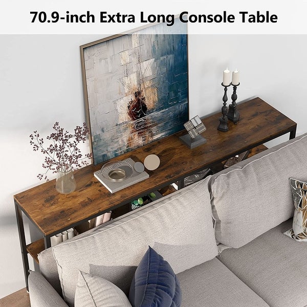 Sofa Table, Extra Long Narrow Console Table Behind Sofa Couch