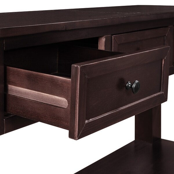 55'' Modern Console Table Sofa Table for Living Room, End Table Study Table with 3 Drawers and 1 Shelf for Hallway, Entryway