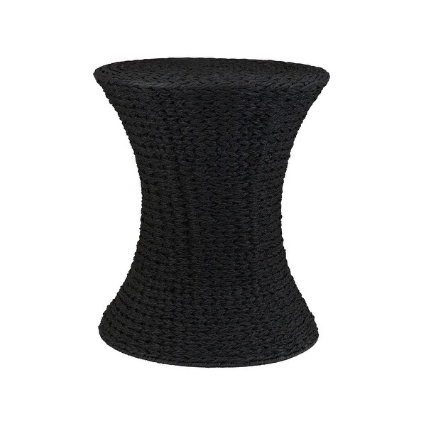 Handwoven Woven Paper Rope Woven Stool, Elegant Woven Braid with Sturdy Metal Frame, Beautiful Hourglass Profile, Multipurpose
