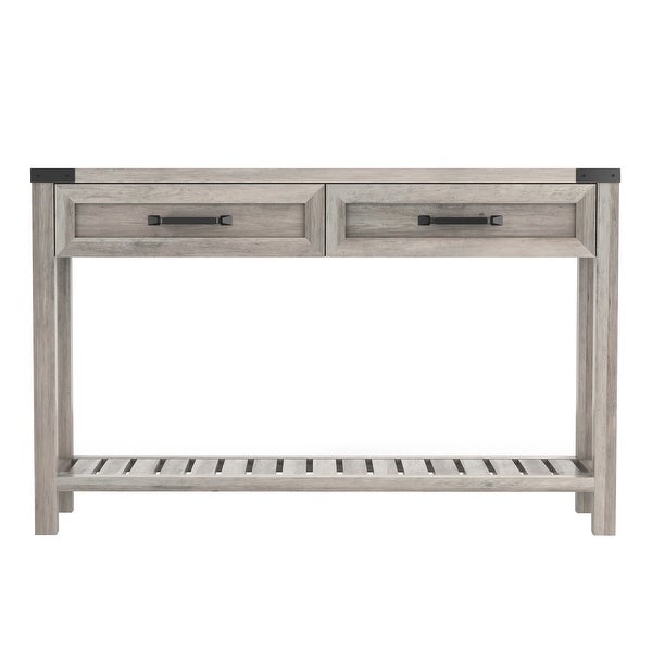 47 Inch Wide Console Table With Drawers And Shelf For Living Room, Entrance