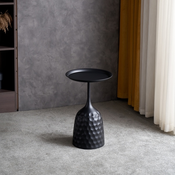Wine Cup Metal Side Table, Small Sofa Table, Round White Nightstand