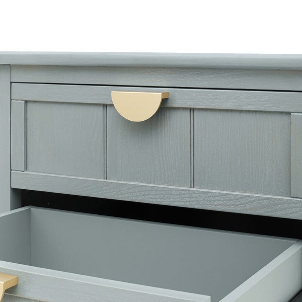 2-Drawer Side Table with Storage Shelf, Traditional End Table, Narrow Telephone Nightstand for Living Room, Bedroom
