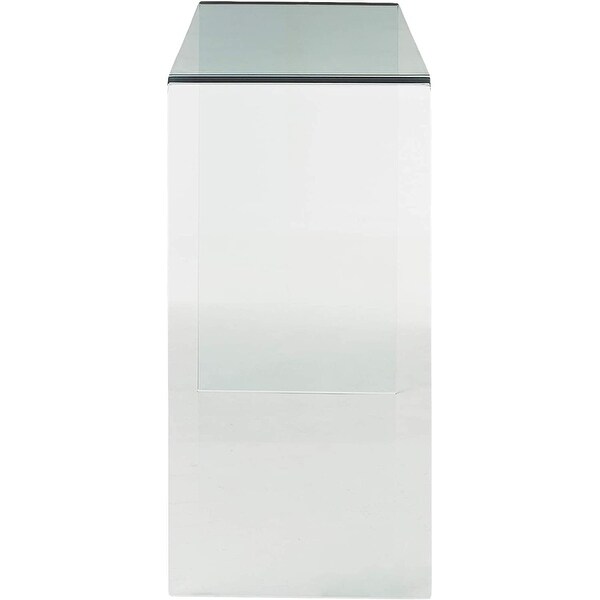 Modern Contemporary Bent Glass Entryway Console Table, 43