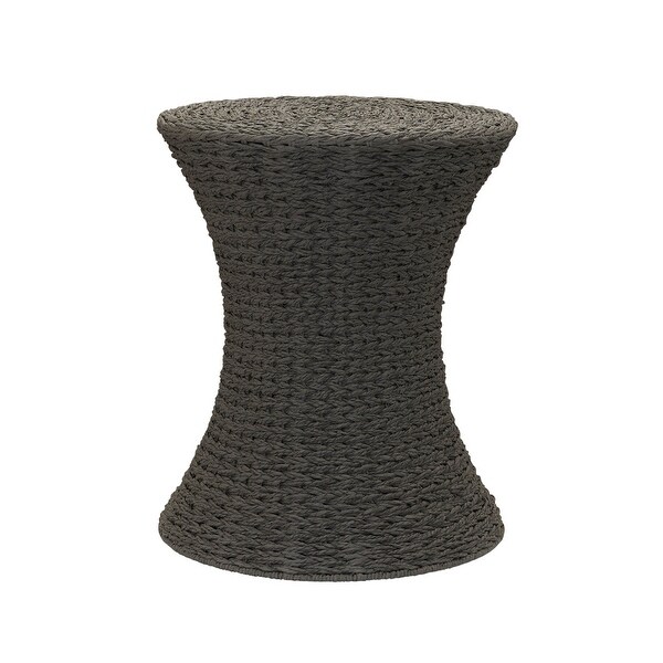 Handwoven Woven Paper Rope Woven Stool, Elegant Woven Braid with Sturdy Metal Frame, Beautiful Hourglass Profile, Multipurpose