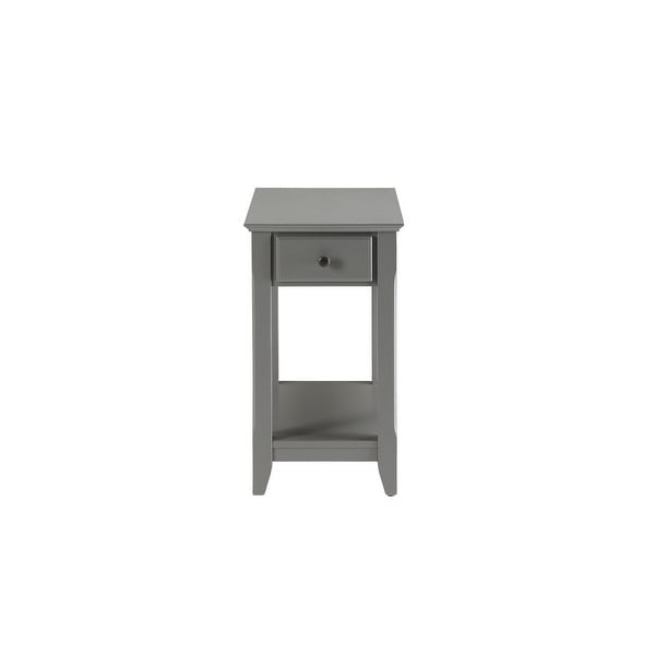 Side Table, Sofa Table Snack Table with Bottom Shelf and 1 Drawer