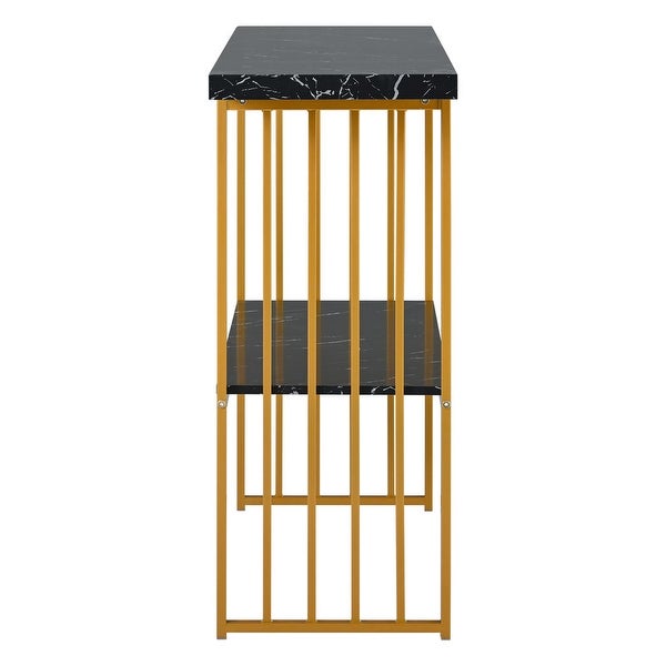 63'' Console Table with 2 Shelves, Extra Long Entryway Table with Metal Frame