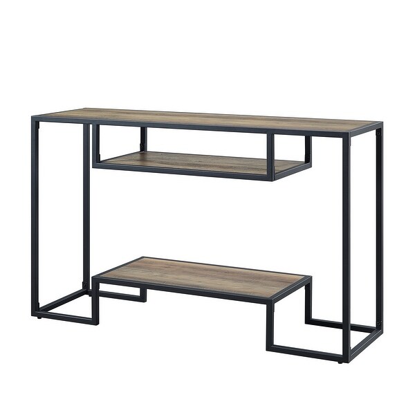 Industrial Style Industrial Metal Base Composite Wood Console Table, Suitable for Living Room, Hallway, Office