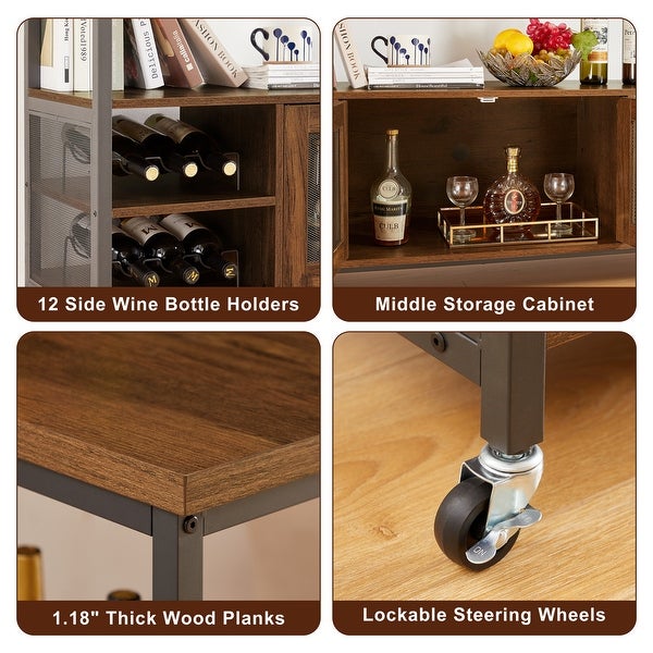 Wine shelf table, modern wine bar cabinet, console table, bar table, TV cabinet, sideboard with storage compartment