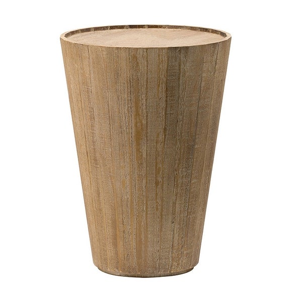 23, 18 Inch Storage Side Table, Fir Wood, Set of 2, Natural Brown Finish