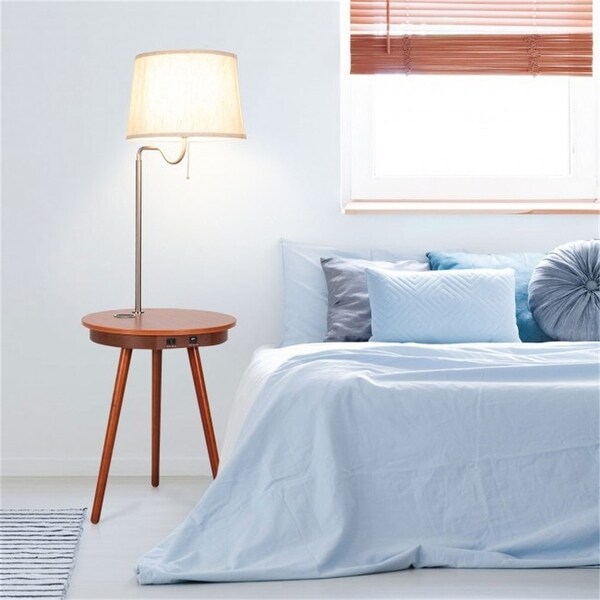 End Table Floor Lamp Table Lighting Wireless, Side Table with Charger
