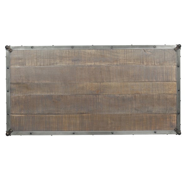 ExBrite Solid Wood Coffee Table ,Gray Wash 24'' W X 46'' H X 19''